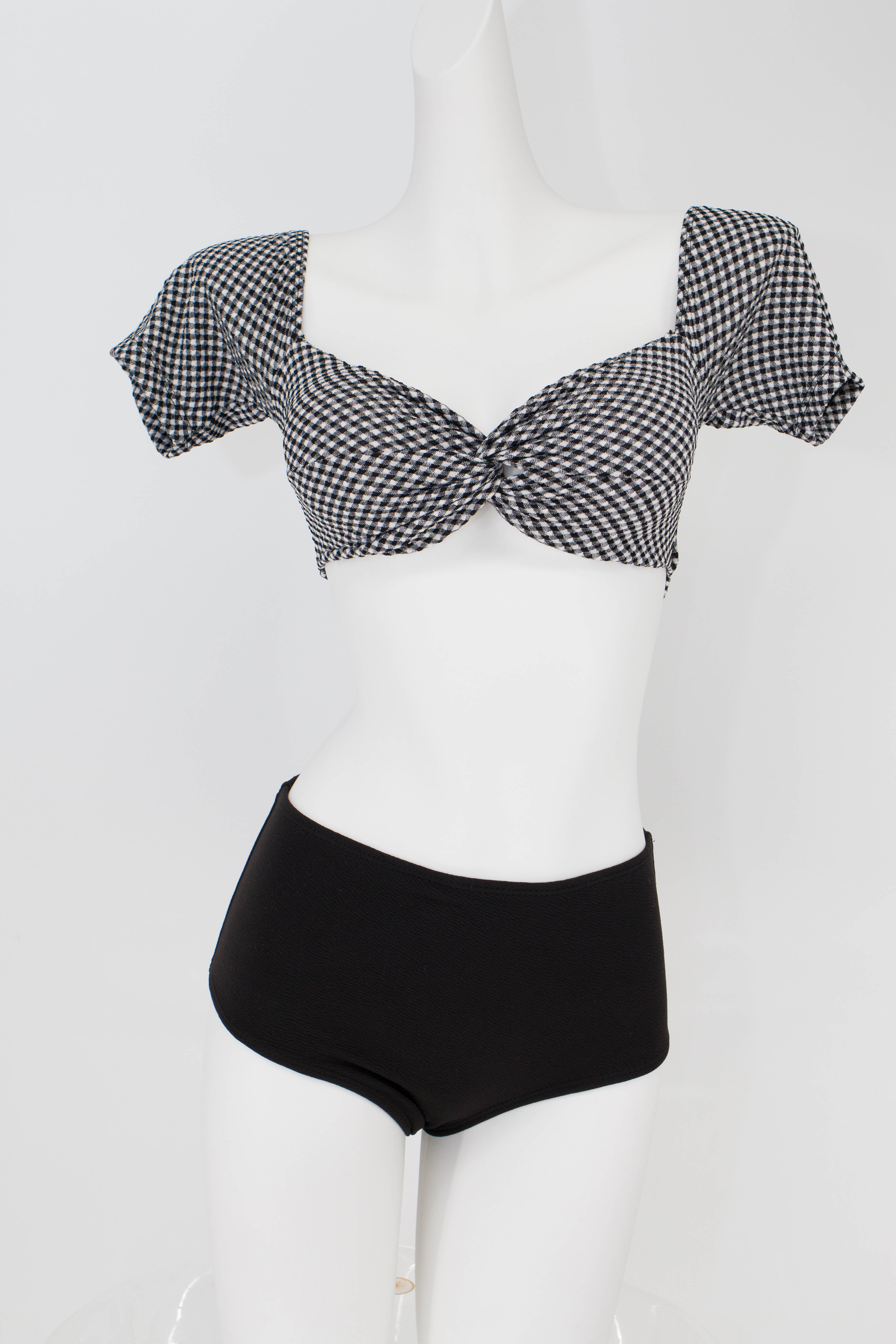 Plaid High Waist Bikini Set