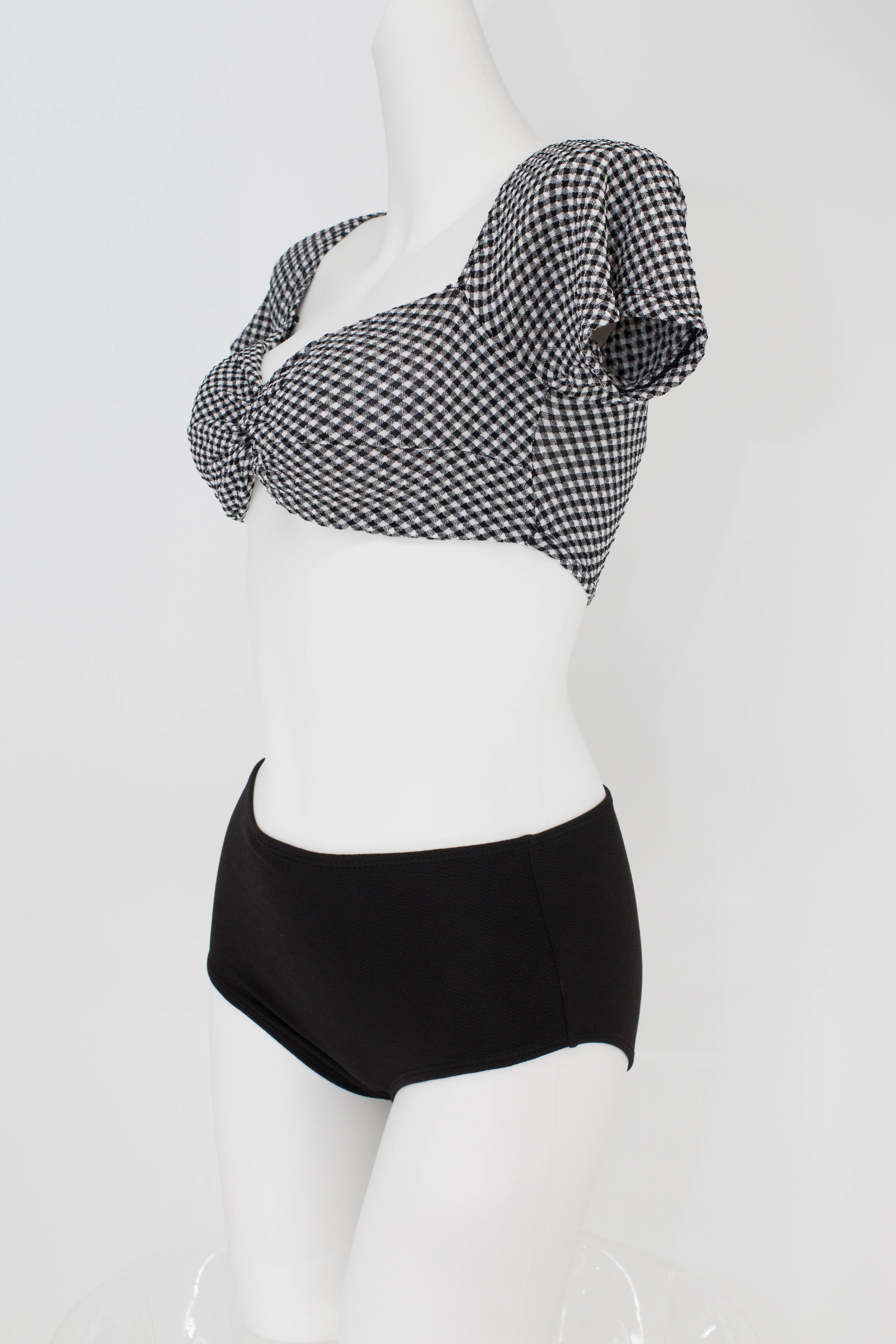 Plaid High Waist Bikini Set