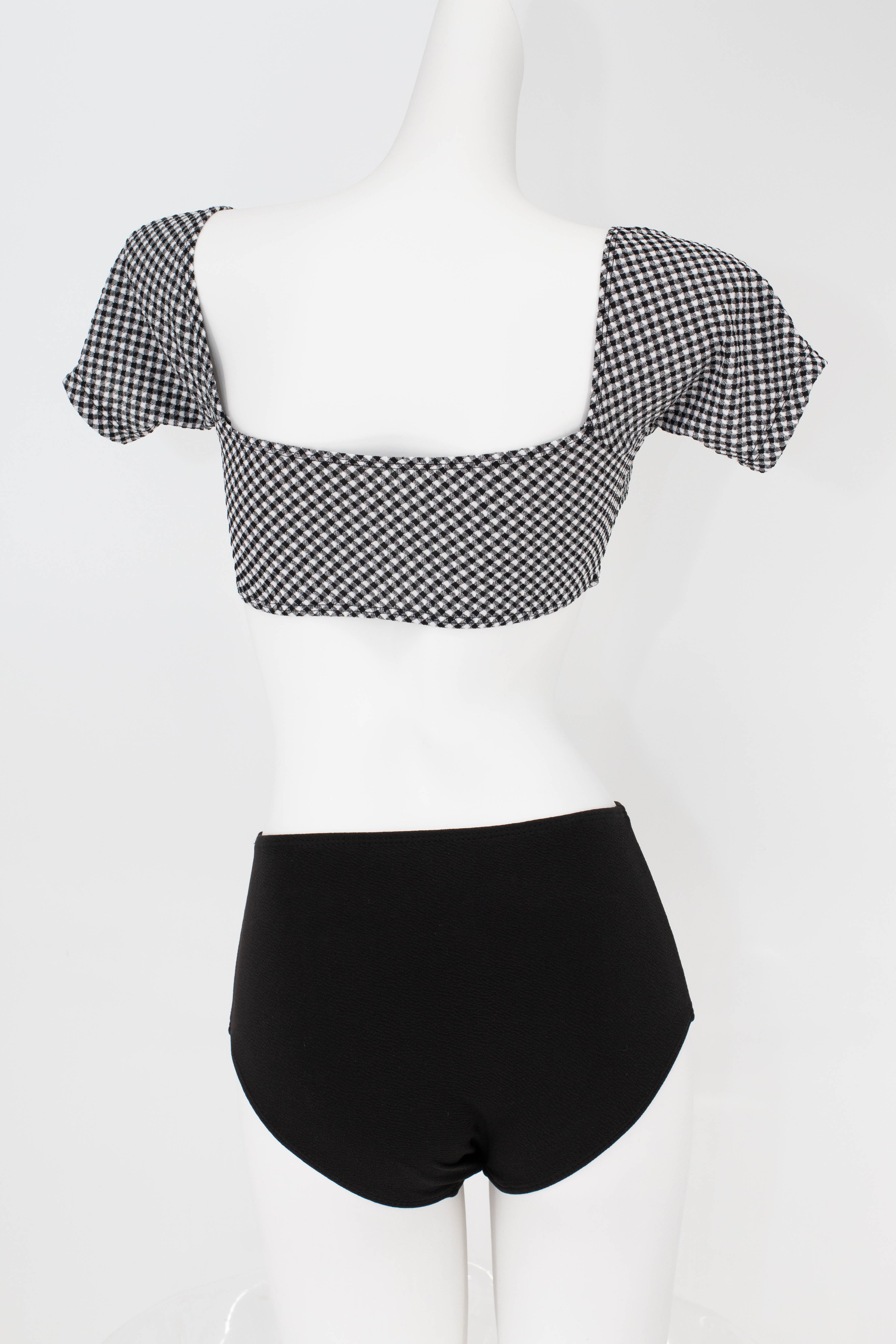 Plaid High Waist Bikini Set