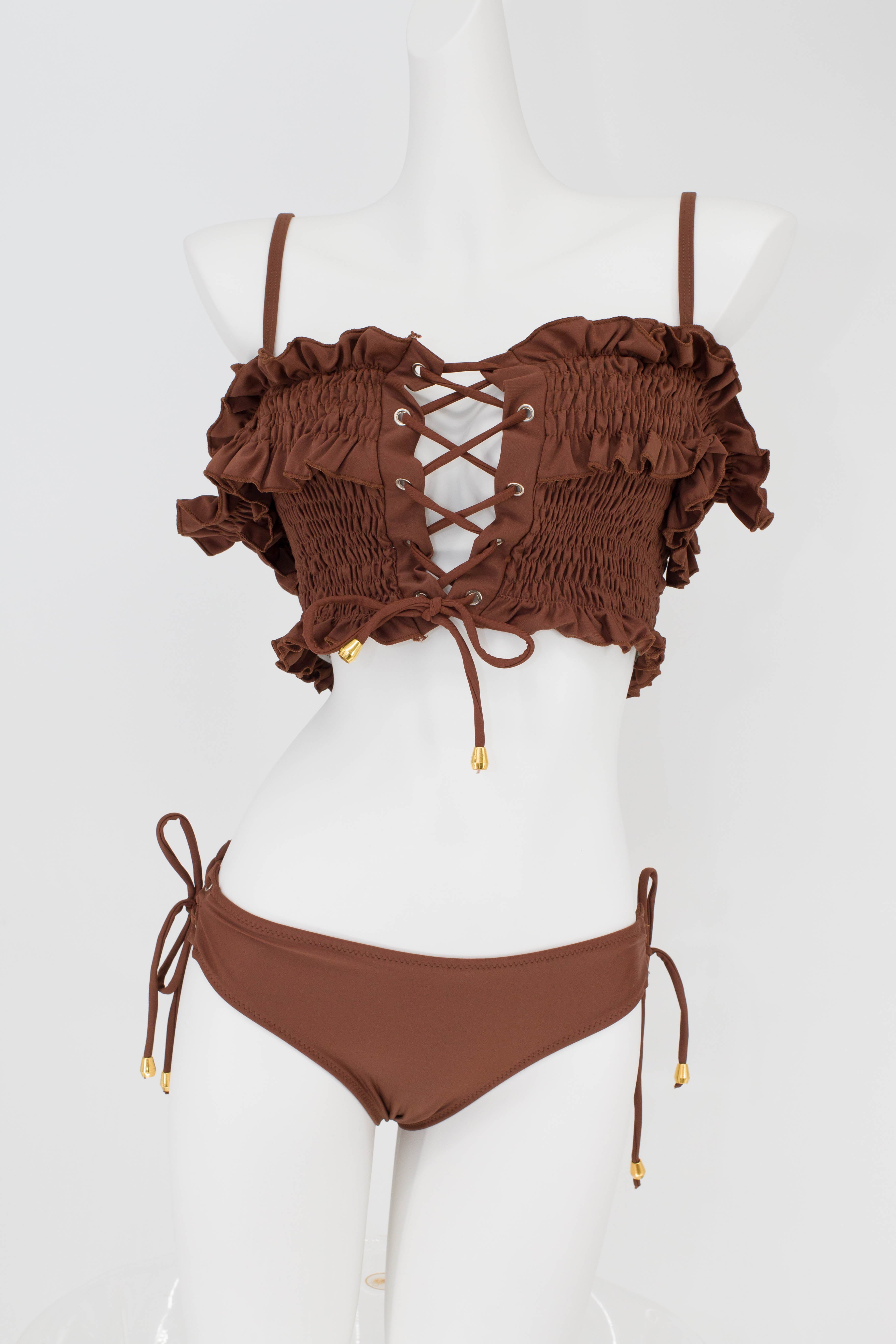 One Shoulder Strap Bikini Set