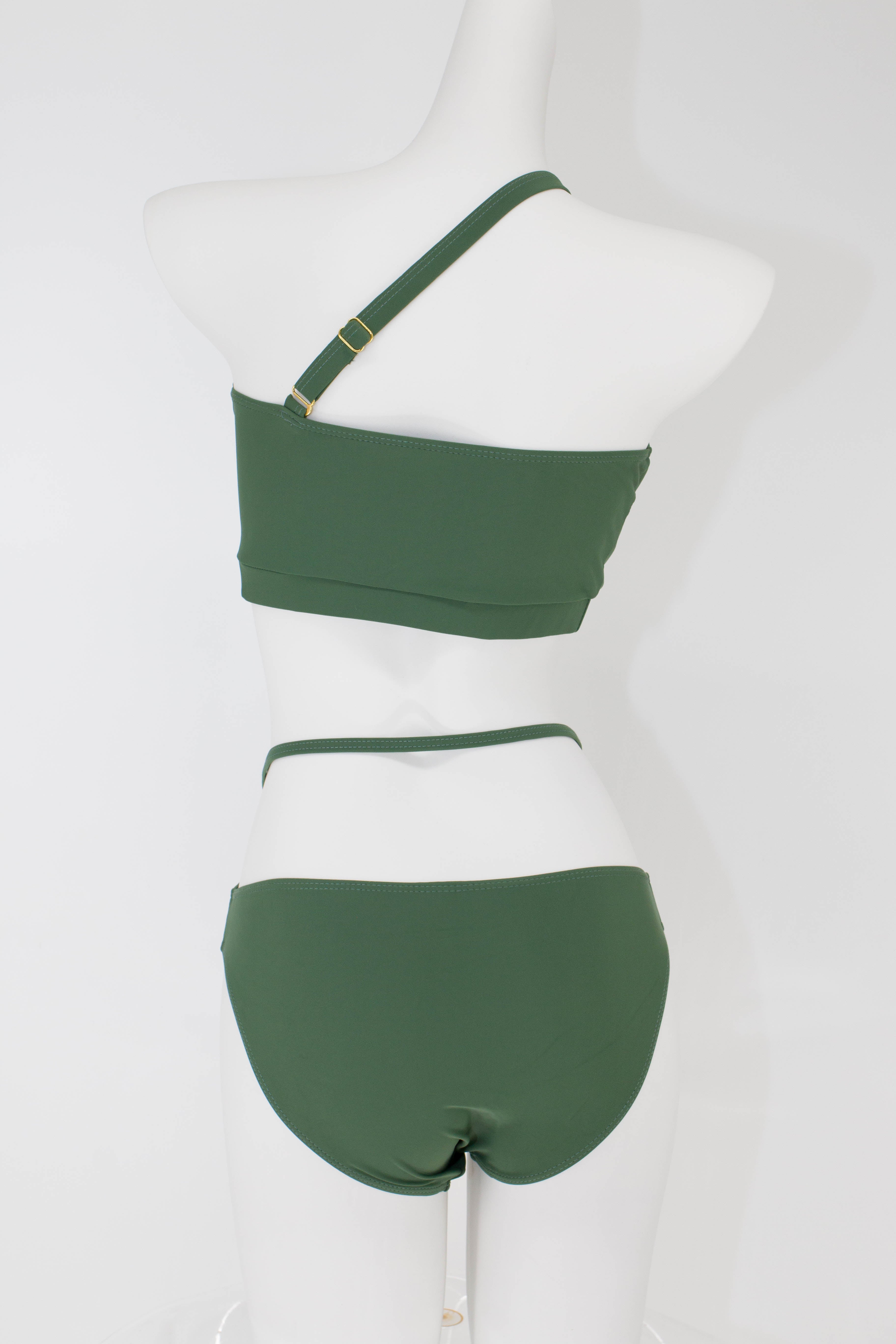 Green Cut-shoulder Bikini