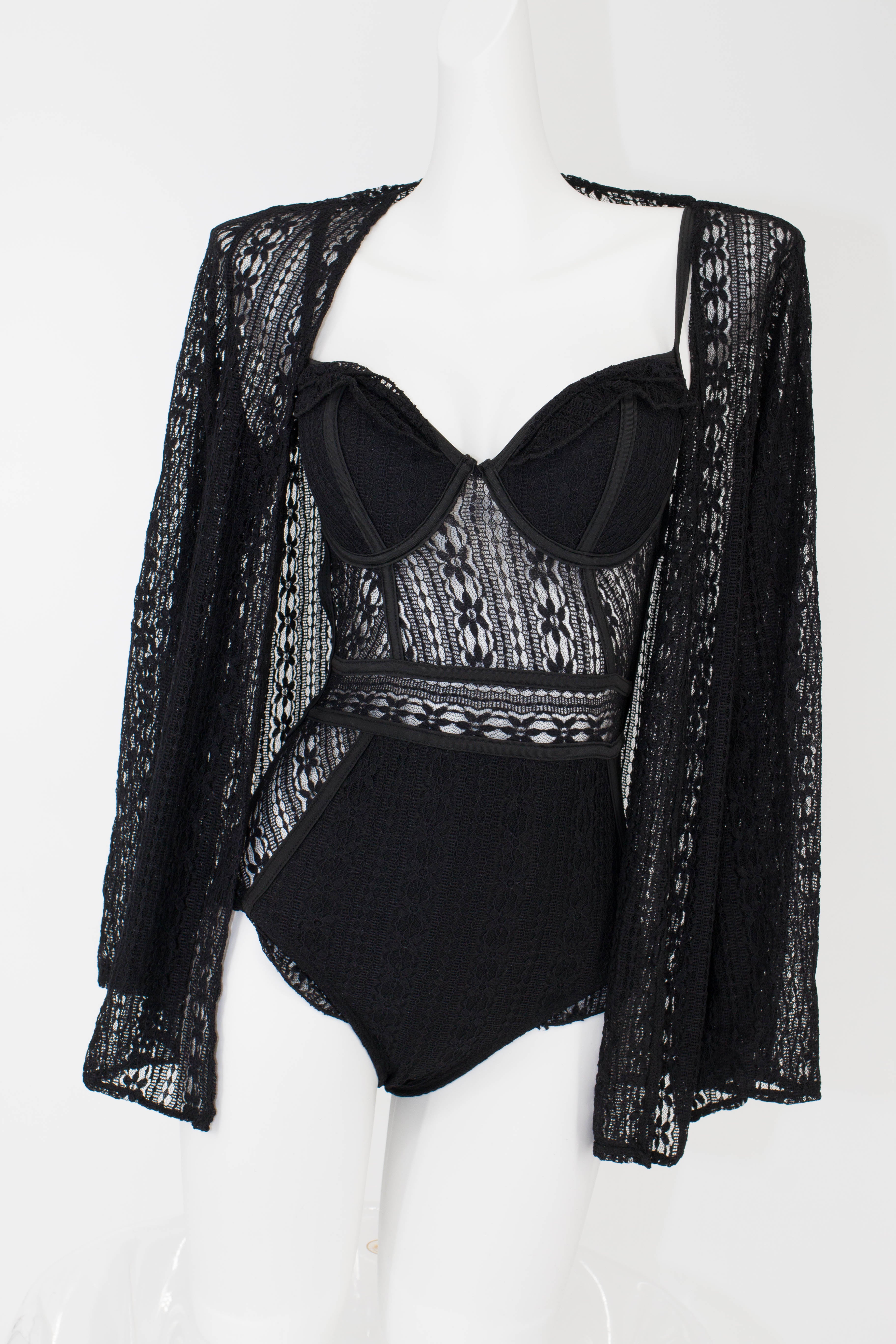 Lace See-through Monokini With Cover-up