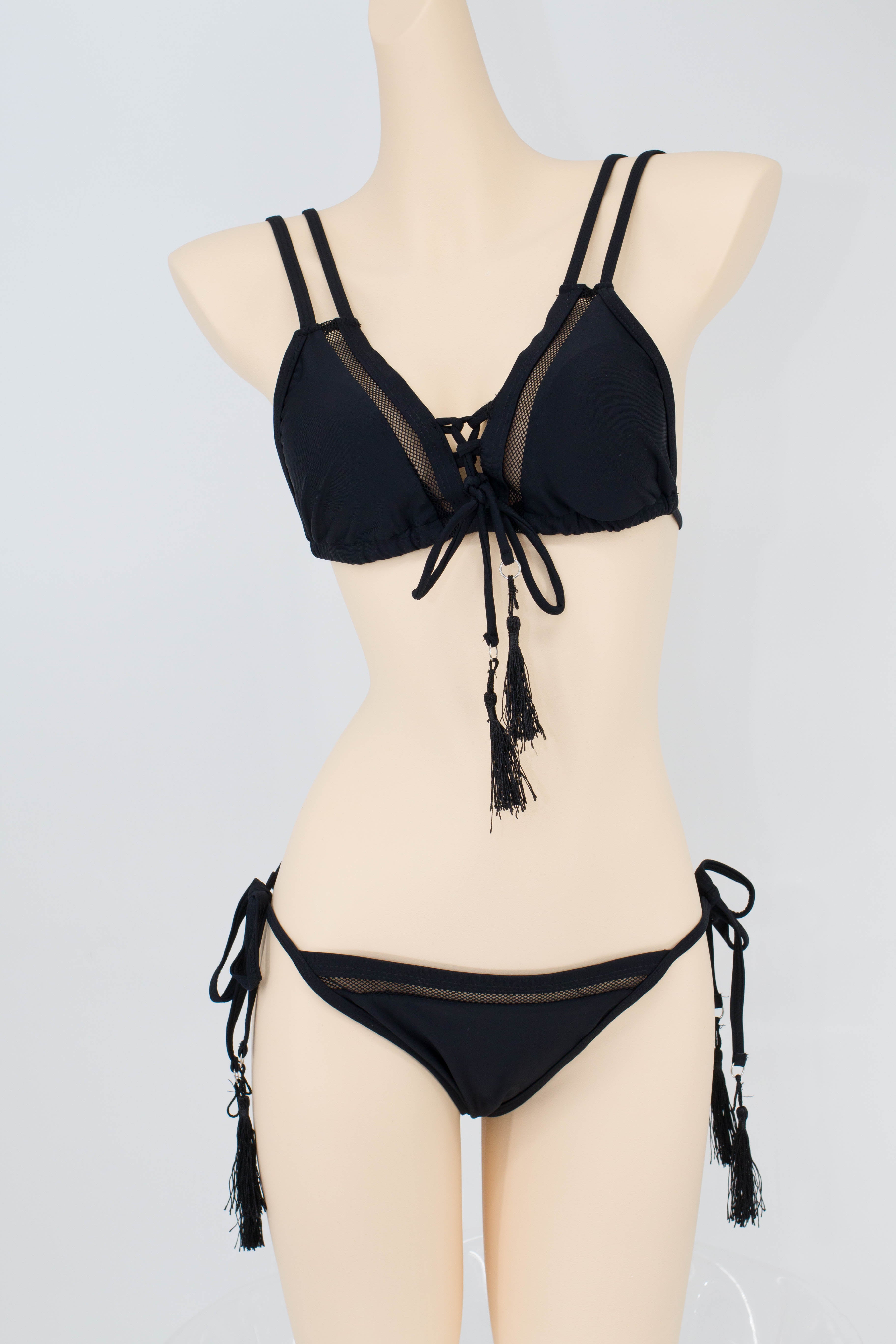 Fringed Fishnet Bikini Set