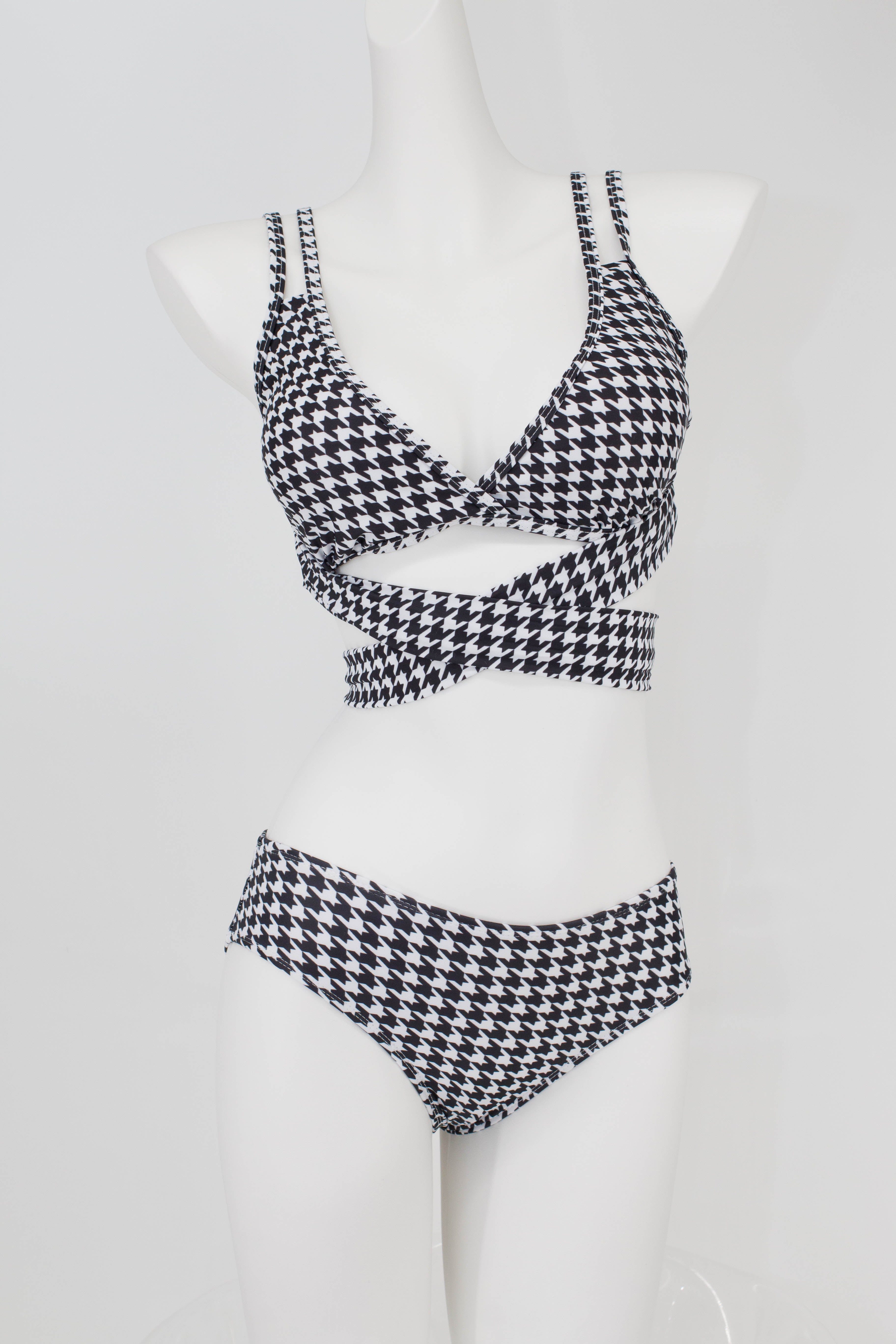 Houndstooth Cross Bikini Set