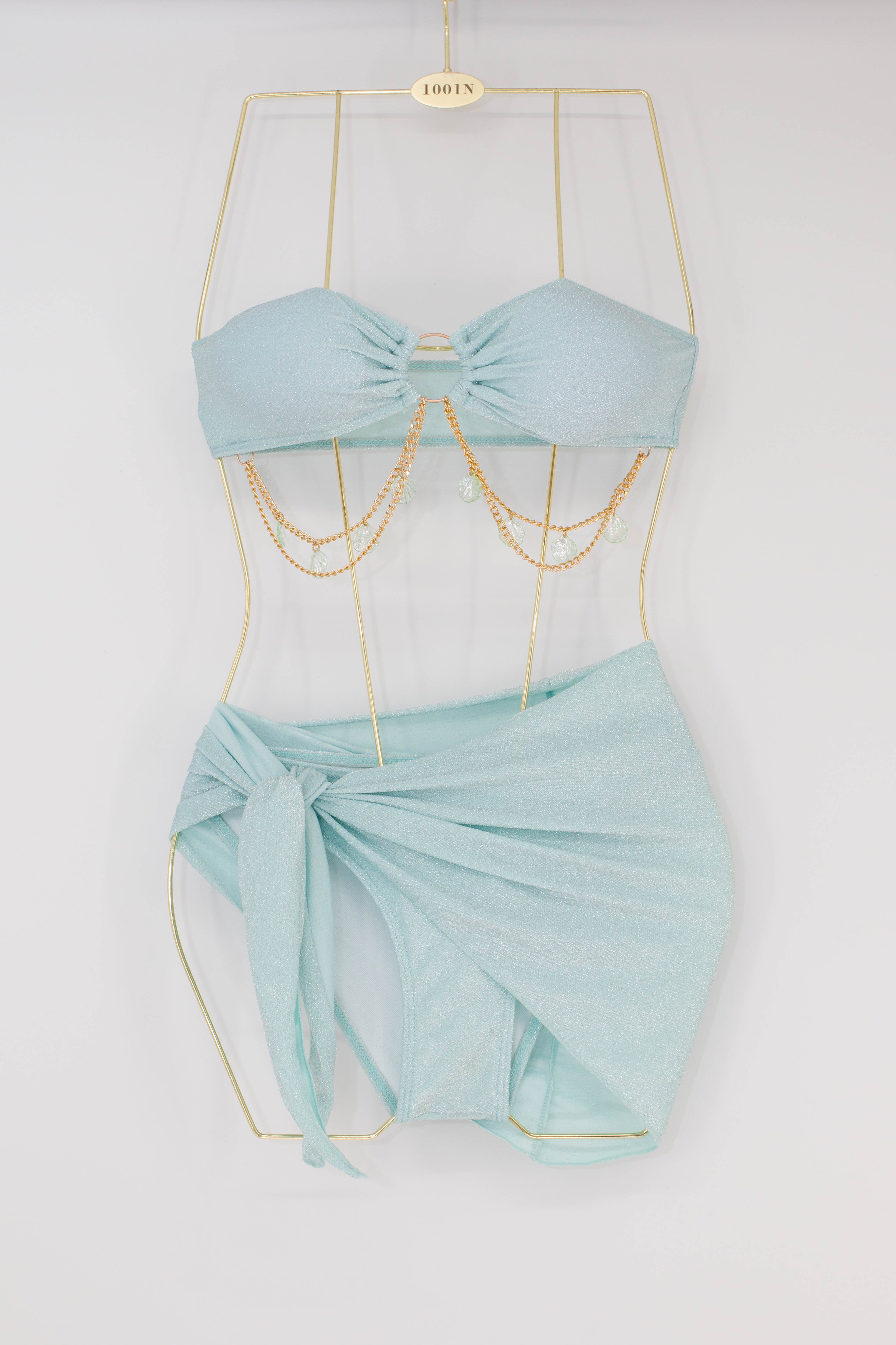 Fantasy Mermaid Style Tube Top Bikini Set