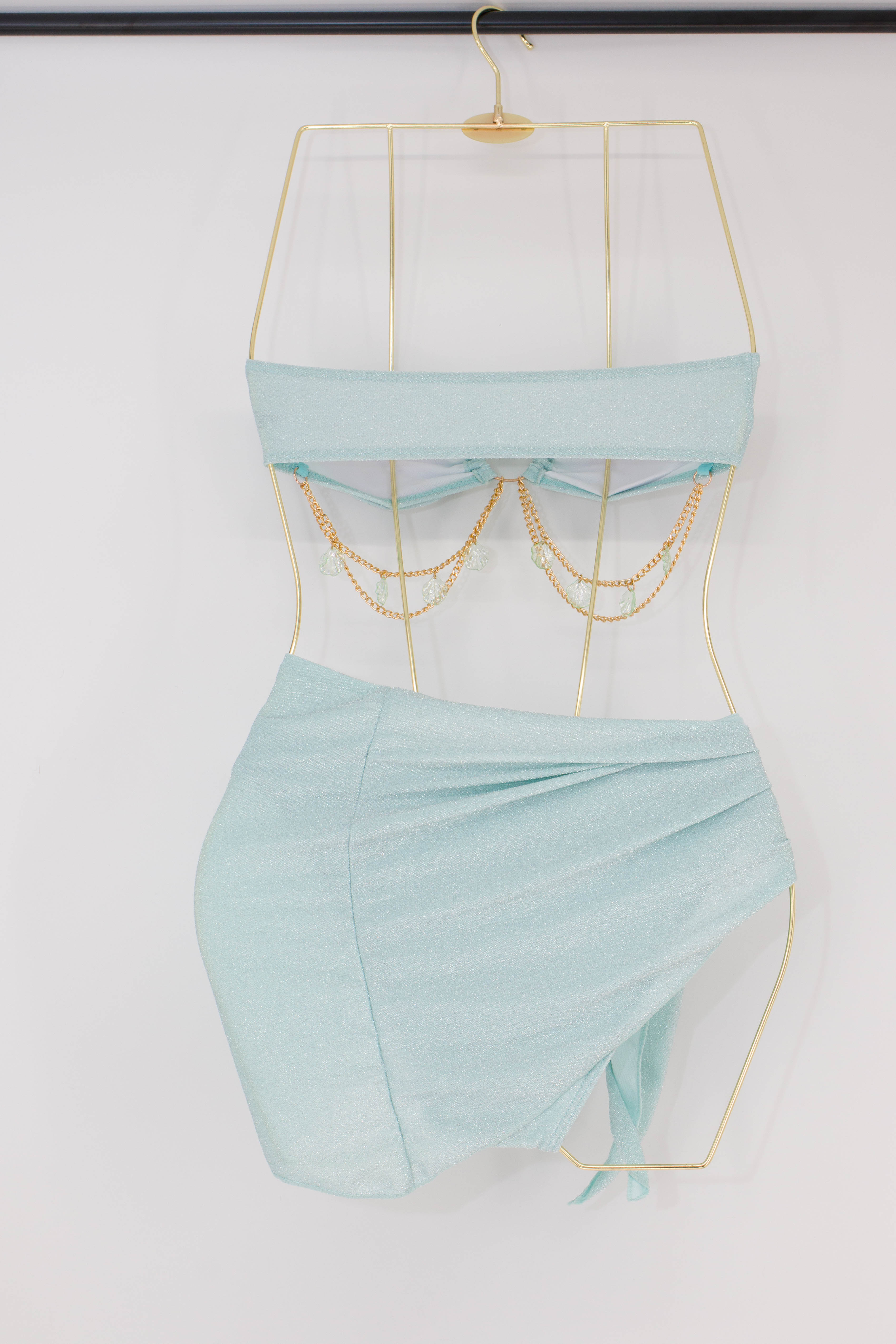 Fantasy Mermaid Style Tube Top Bikini Set